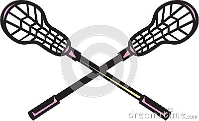 Lacrosse Stick Woodcut Vector Illustration