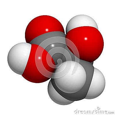 Lactic acid (milk acid, L-lactic acid) molecule, chemical structure Stock Photo