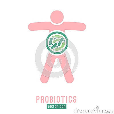 Lactobacillus Probiotics Icon Vector Illustration