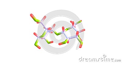 Lactose molecular structure isolated on white Cartoon Illustration