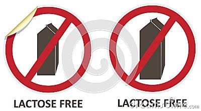 Lactose Free Icons Vector Illustration