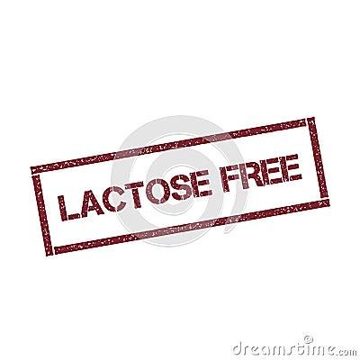 Lactose free rectangular stamp. Vector Illustration