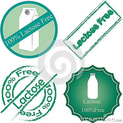 Lactose free Cartoon Illustration