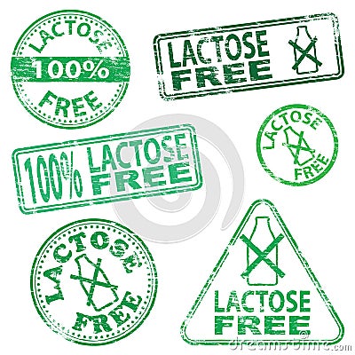 Lactose Free Stamps Vector Illustration