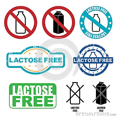 Lactose free symbols Vector Illustration