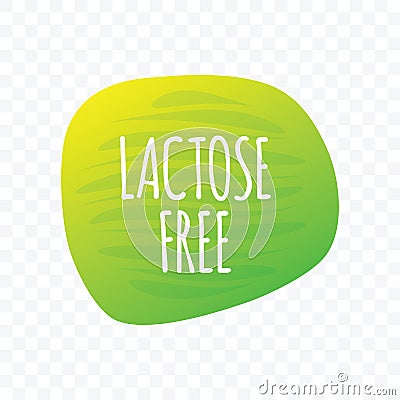 Lactose free vector icon. Isolated label sign on transparent background. Symbol for food, drink, product, diet without milk, dairy Vector Illustration