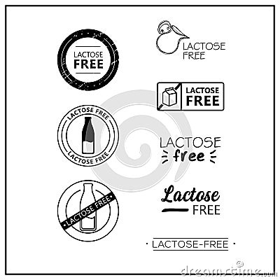 Lactose-free vector logos Stock Photo