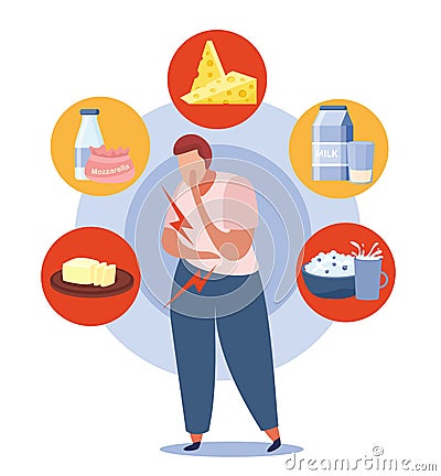 Lactose And Gluten Intolerance Concept Vector Illustration