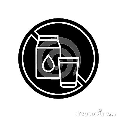 Lactose intolerance black glyph icon Vector Illustration
