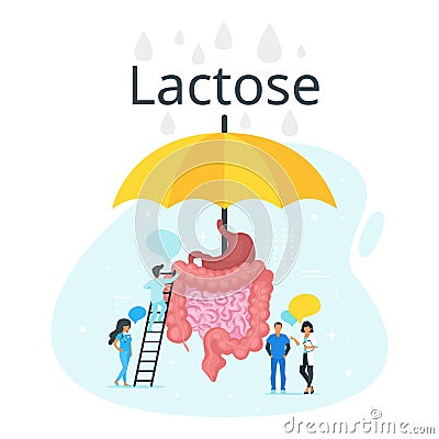 Lactose intolerance concept. Vector Illustration