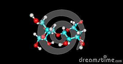 Lactose molecular structure isolated on black Cartoon Illustration