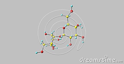 Lactose molecular structure isolated on grey Cartoon Illustration