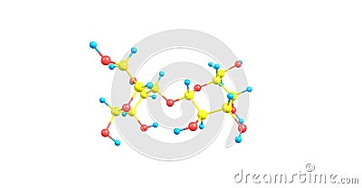 Lactose molecular structure isolated on white Cartoon Illustration