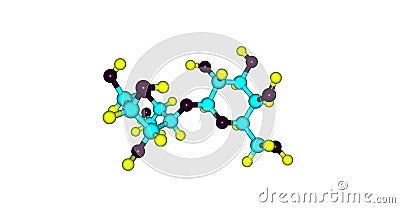 Lactose molecular structure isolated on white Cartoon Illustration