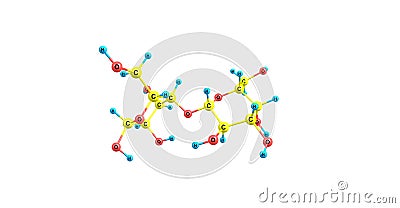 Lactose molecular structure isolated on white Cartoon Illustration