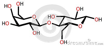 Lactose structural formula Vector Illustration