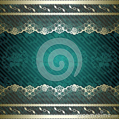Lacy design with dark green background Stock Photo