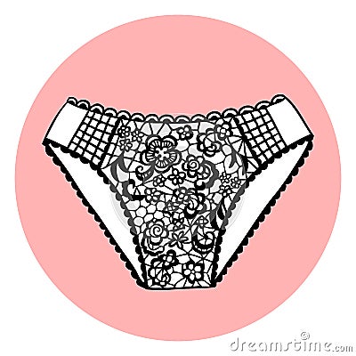 Lacy panty. Cartoon Illustration