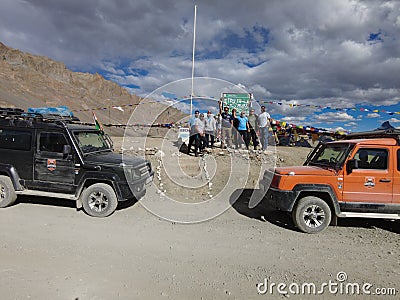 Ladakh, India - August 24th, 2022, Photo of High Mountain Pass in Ladakh, Highest Motorable Road in World Editorial Stock Photo
