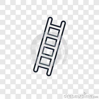 Ladder concept vector linear icon isolated on transparent background, Ladder concept transparency logo in outline style Vector Illustration