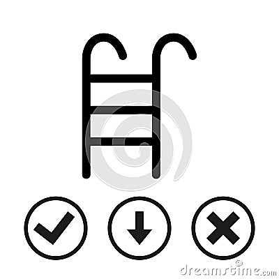 Ladder icon, vector illustration. Flat design style Vector Illustration