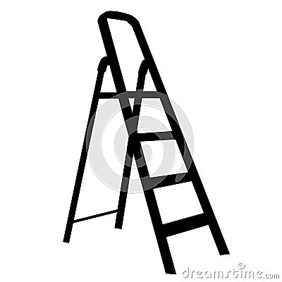 Ladder icon on white background. Metal Step Ladder sign. Stairway symbol. flat style Vector Illustration