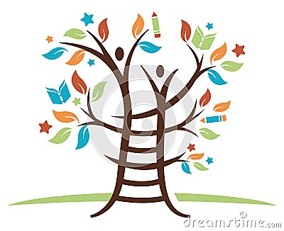 Ladder Learning Tree Vector Illustration