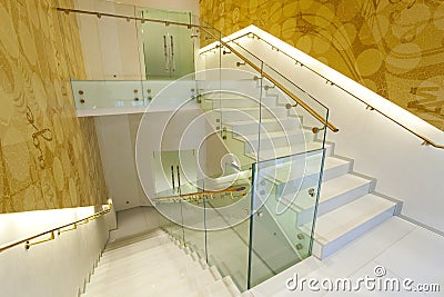 Ladder march in a modern building Stock Photo