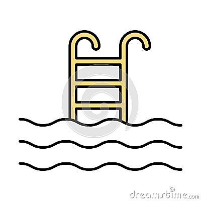 Ladder Outline with Fill Color Vector icon which can easily modify or edit Vector Illustration