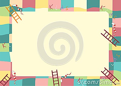 Ladder snake game ,Funny frame for children. Stock Photo