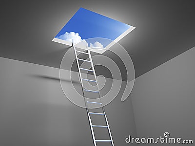 Ladder to the sky Stock Photo