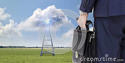Ladder to a successful career Stock Photo