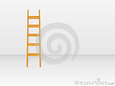 Ladder in white room Vector Illustration