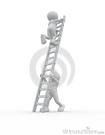 Ladders Cartoon Illustration