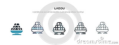 Laddu icon in different style vector illustration. two colored and black laddu vector icons designed in filled, outline, line and Vector Illustration