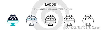 Laddu icon in filled, thin line, outline and stroke style. Vector illustration of two colored and black laddu vector icons designs Vector Illustration