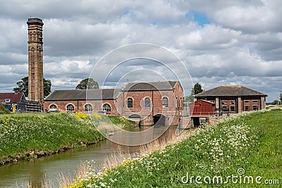 Lade Bank pumping station keeping the fens drained. Editorial Stock Photo