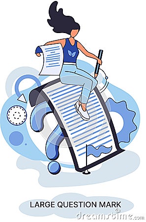 Ladge question mark. Problem and solution concept metaphor. Ask questions. FAQ frequently asked help Stock Photo