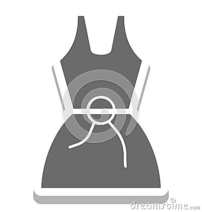 Ladies Dress Isolated Vector Icon for Sewing and Tailoring Vector Illustration