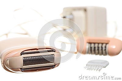 Ladies electric hair remover shaver depilator Stock Photo