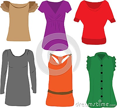 Ladies Fashion - blouses Vector Illustration