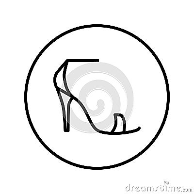 Ladies shoes. Icon. Editable Thin line. Vector illustration Cartoon Illustration