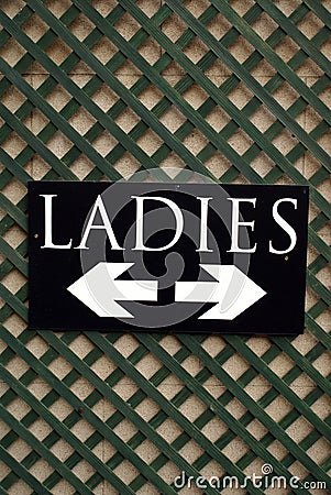 Ladies sign. WC. Public toilet. Ladies lavatory Stock Photo
