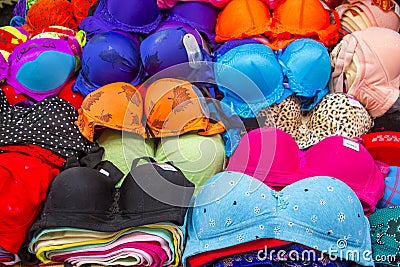 Ladies underwear in a small shop in the Arab Quarter of Jerusalem Editorial Stock Photo