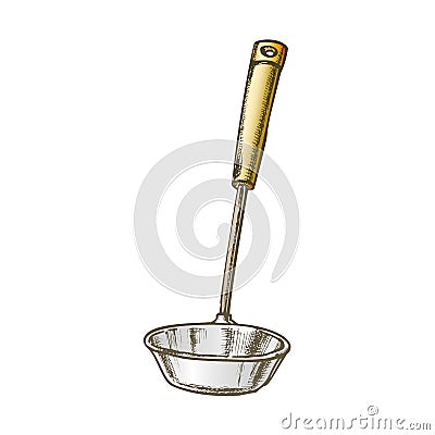 Ladle Metal Soup Tool Kitchenware Color Vector Vector Illustration