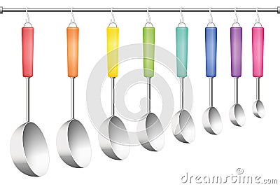 Ladle Rack Different Sizes Vector Illustration