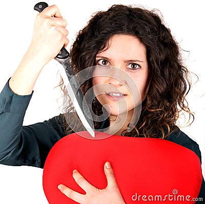 Lady broken heart Stock Photo