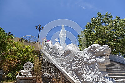 The Lady Buddha Statue the Bodhisattva of Mercy at the Linh Ung Pagoda in Da Nang Vietnam Stock Photo