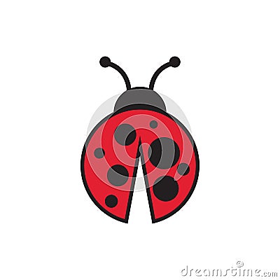 Lady bug graphic design template vector isolated Vector Illustration