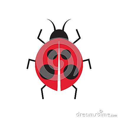 Lady bug graphic design template vector isolated Vector Illustration